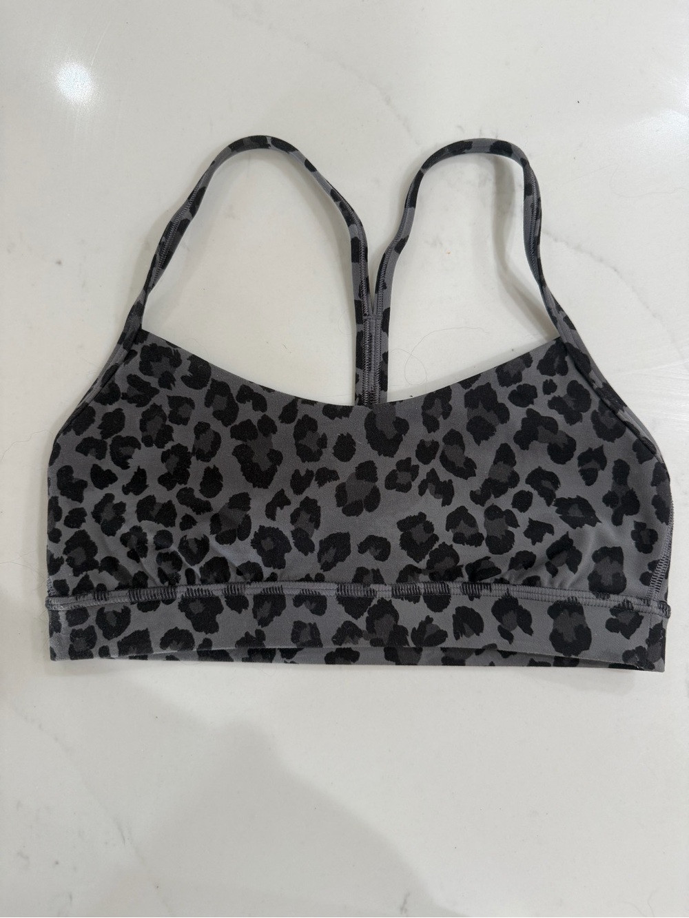 Lululemon Gray Leopard Print Sports Bra